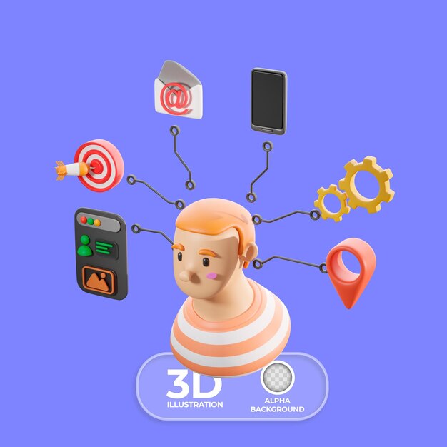 Buyer Persona marketing 3D illustration