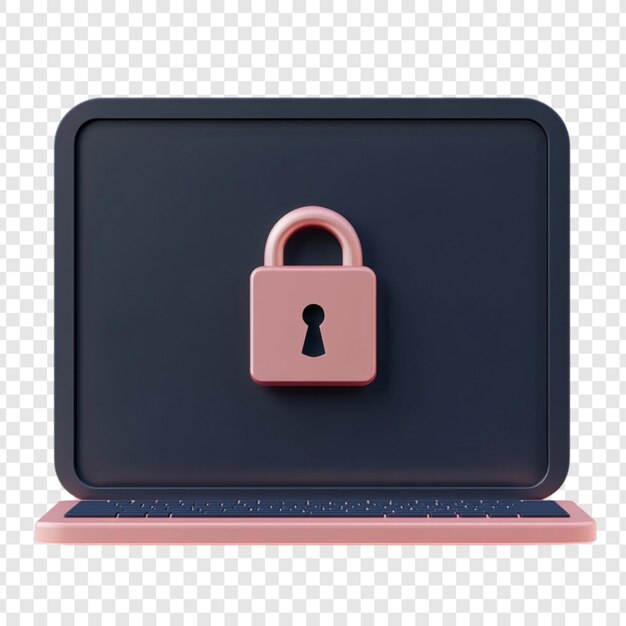 cybersecurity digital fortress data protection secure online experience 3d render of laptop with padlock