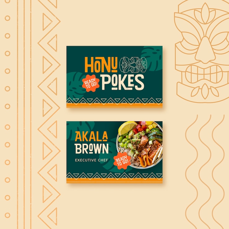 Ilmainen PSD delicious food restaurant business card template