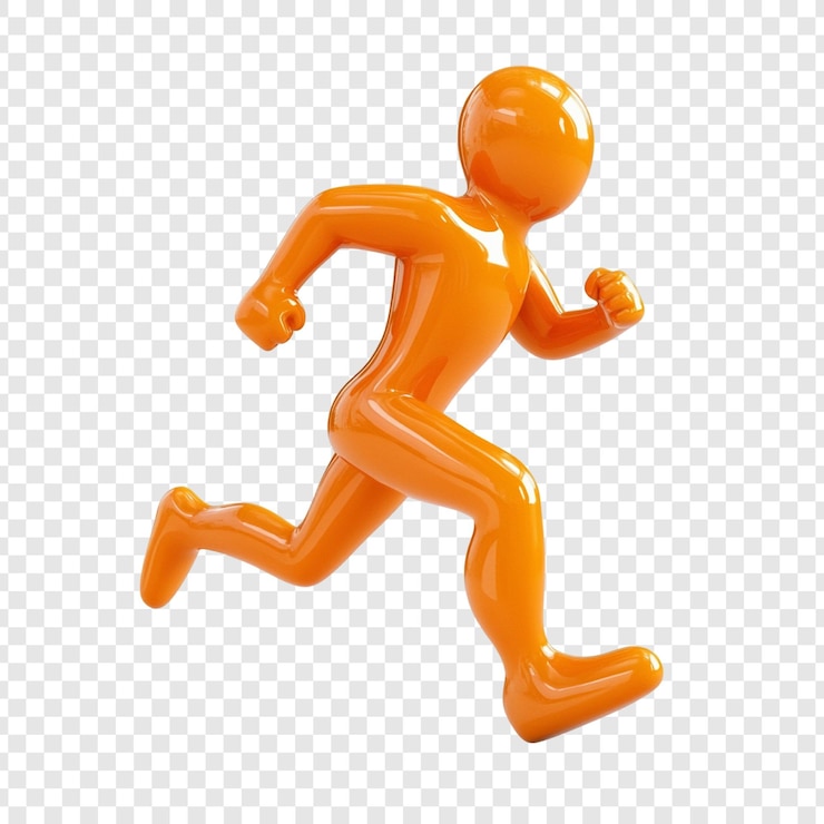 Ilmainen PSD dynamic orange runner a 3d render of an energetic figure in motion