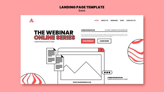 Event online webinar landing page