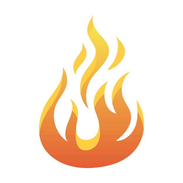 Flat design flames isolated