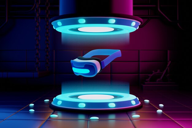Futuristinen neon-metaverse-kuvitus
