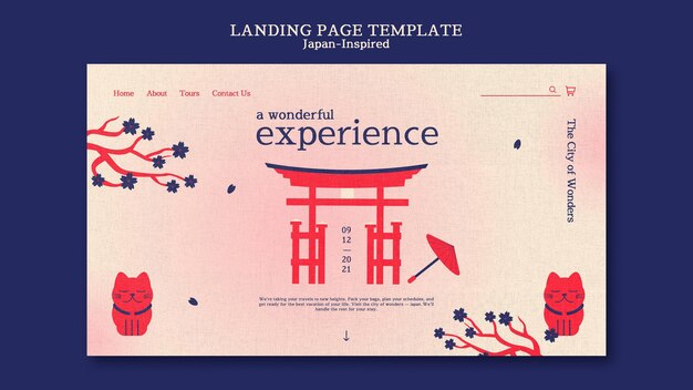 Japanin inspiroima aloitussivun designmallipohja