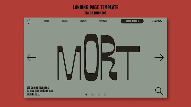landing page template for dia de muertos holiday