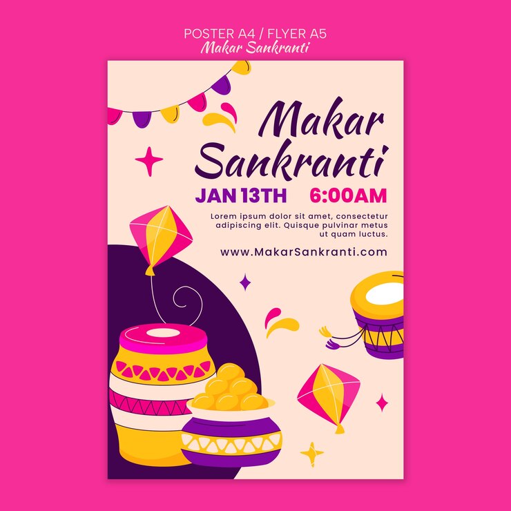 Ilmainen PSD makar sankranti -mallipohjan design