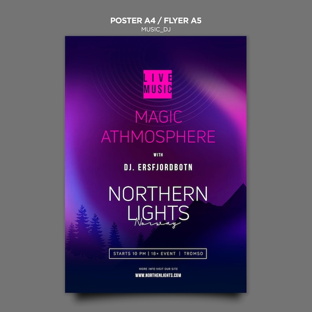 Music dj flyer template style