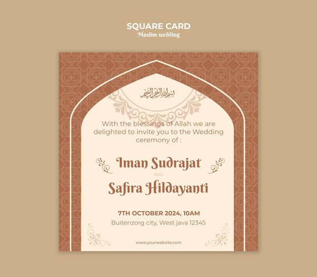 muslim wedding template design
