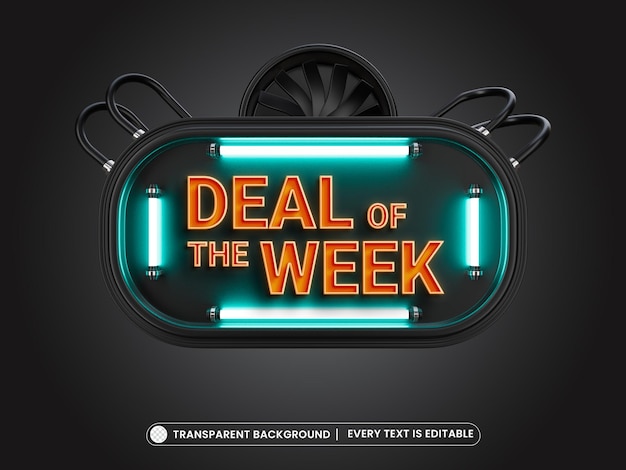 Neon signs style week special offer with limited in time discount