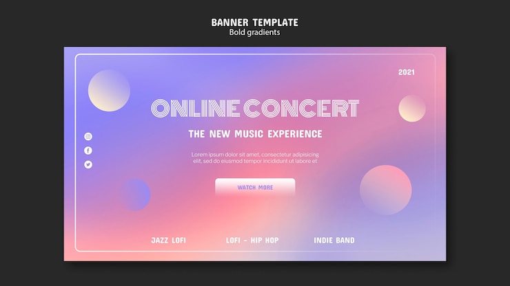 Ilmainen PSD online concert banner template