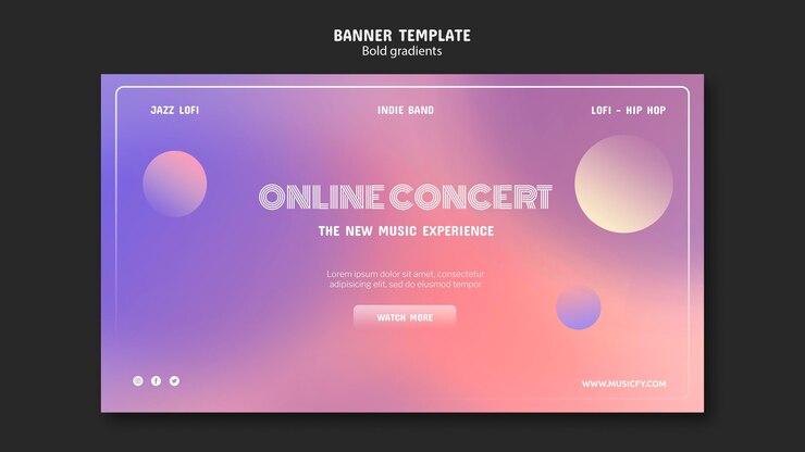 Ilmainen PSD online concert banner template