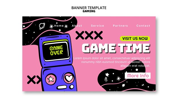 Retro gaming  landing page template