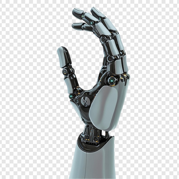 robotic hand gesture a futuristic metallic design