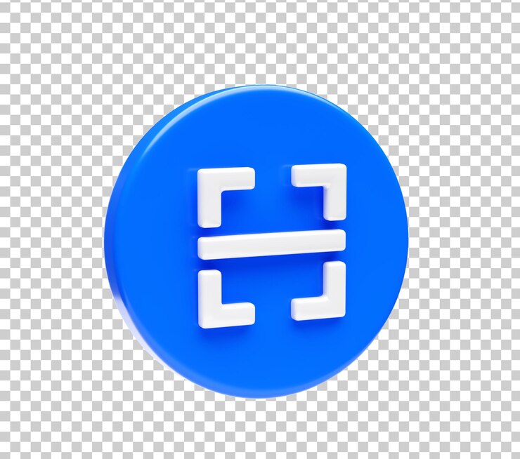Ilmainen PSD scan icon on blue bubble symbol element 3d illustration