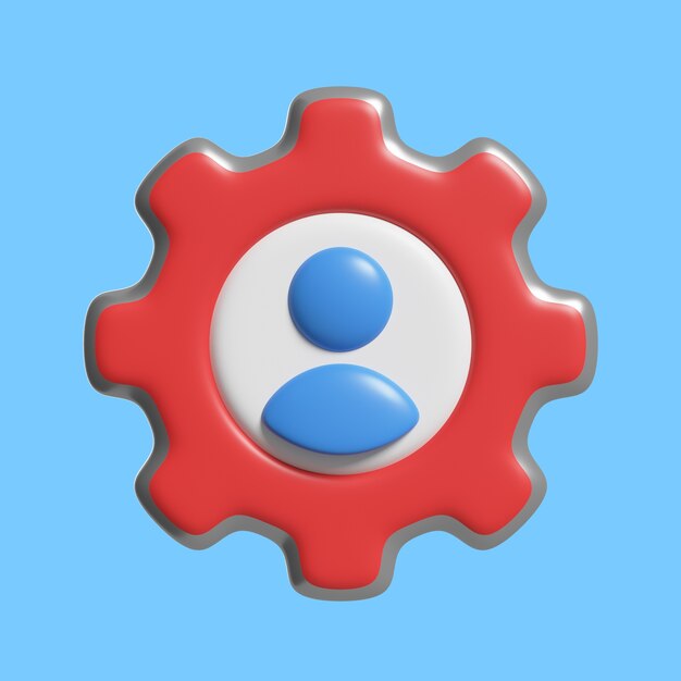 Settings icon in 3d rendering