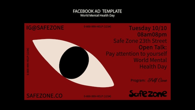 World mental health day facebook  template