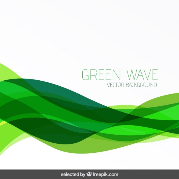 Abstract background with green waves