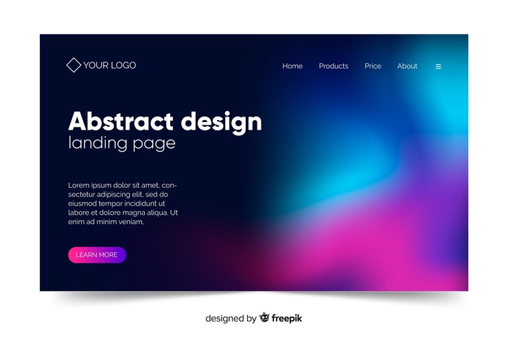 Ilmainen Vektori abstract design of northern lights landing page