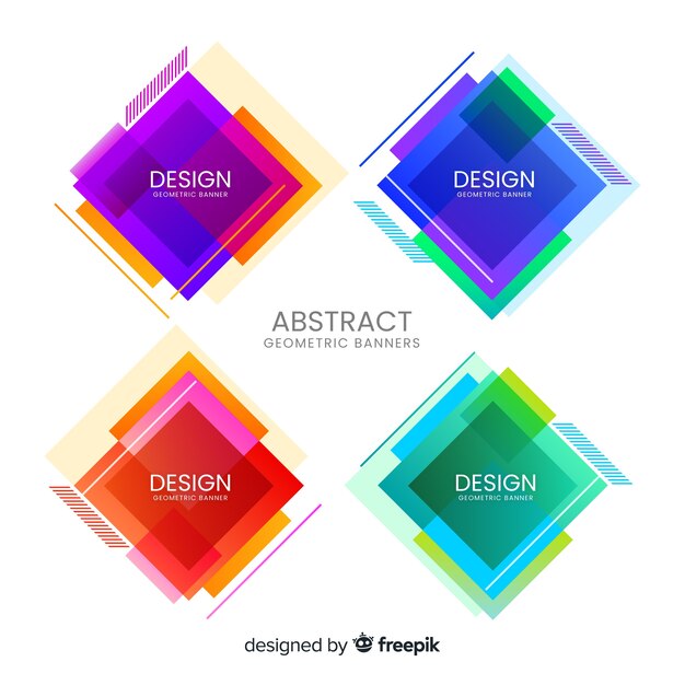 abstract geometric banners