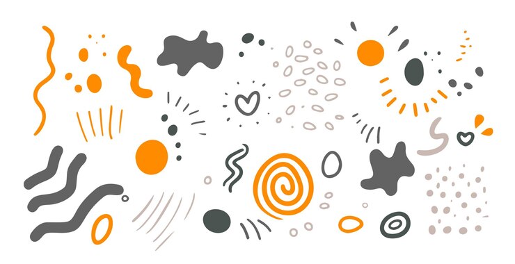 Ilmainen Vektori abstract organic scribble shape element in collection