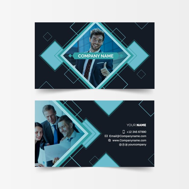 Abstract template for business card with photo
