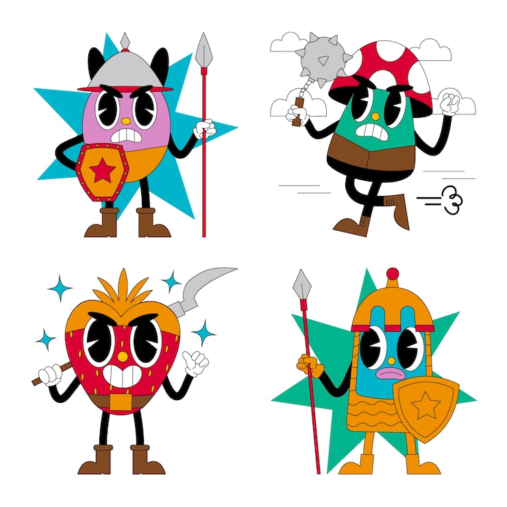 Ilmainen Vektori acid warriors stickers collection