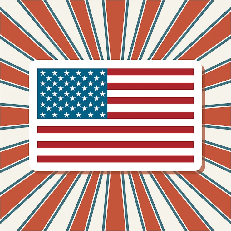 Ilmainen Vektori american flag over sunburst