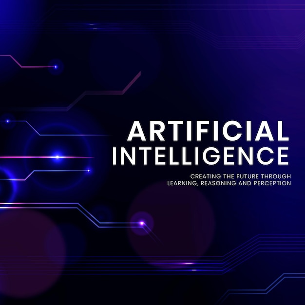 artificial intelligence technology template with digital background