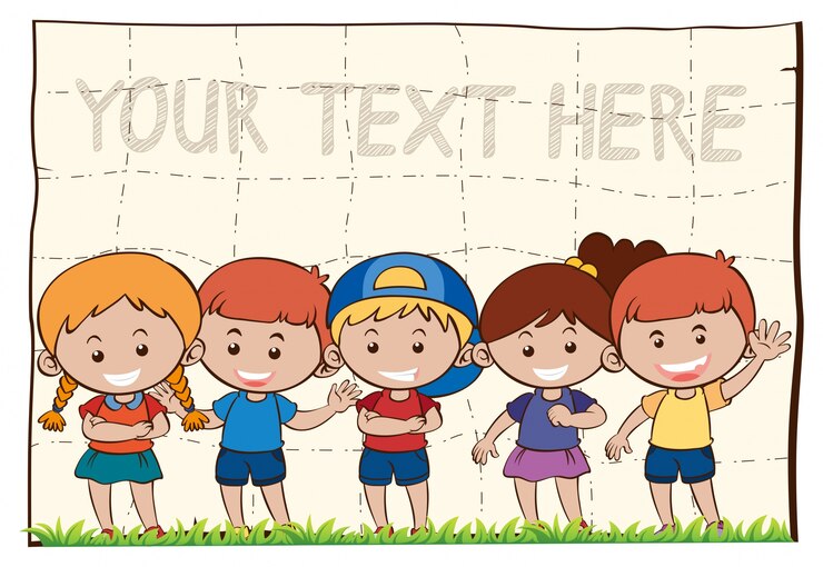 Ilmainen Vektori background template with happy children