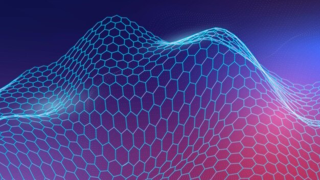 blue 3d abstract wave pattern background vector