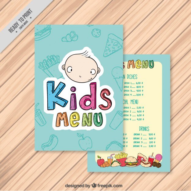 blue kids menu
