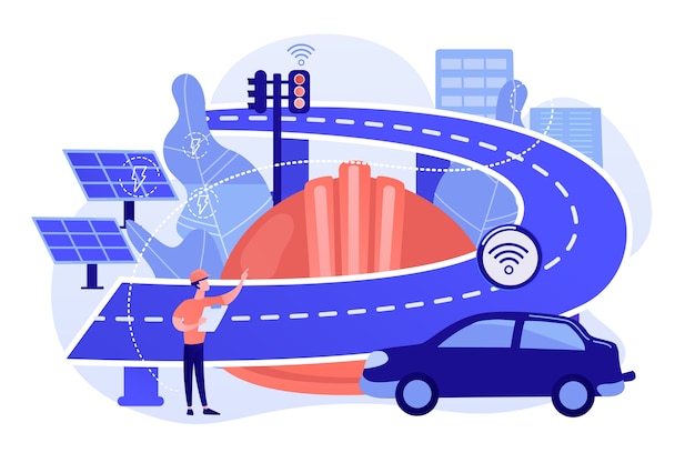 Building engineer and smart road using sensors and solar energy