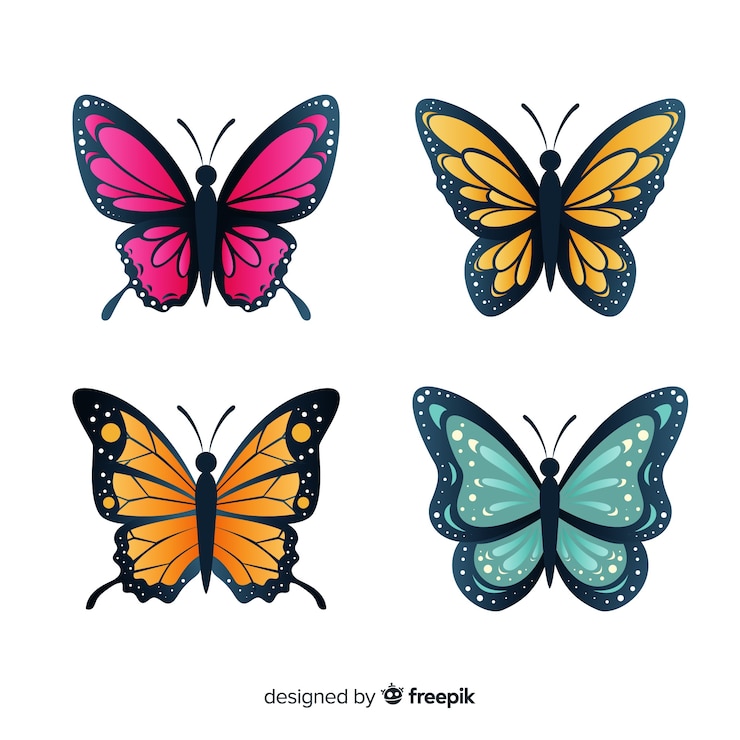 Ilmainen Vektori butterfly collection