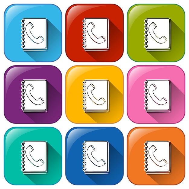 buttons with notebooks