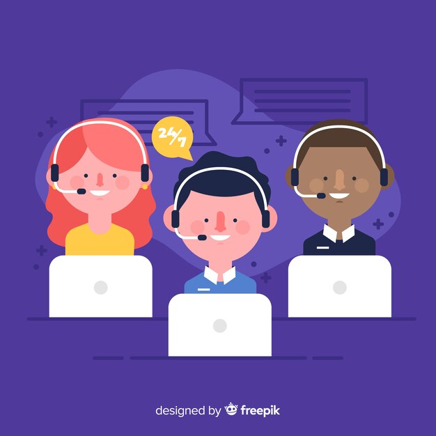 call center assistant helping customers