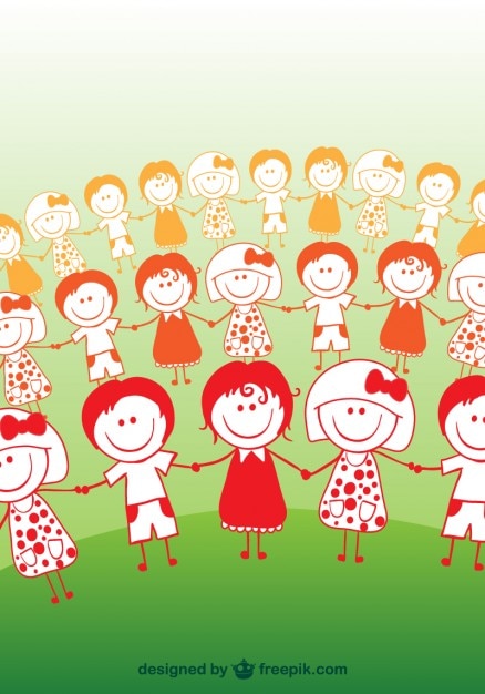 Ilmainen Vektori cartoon children friendship concept