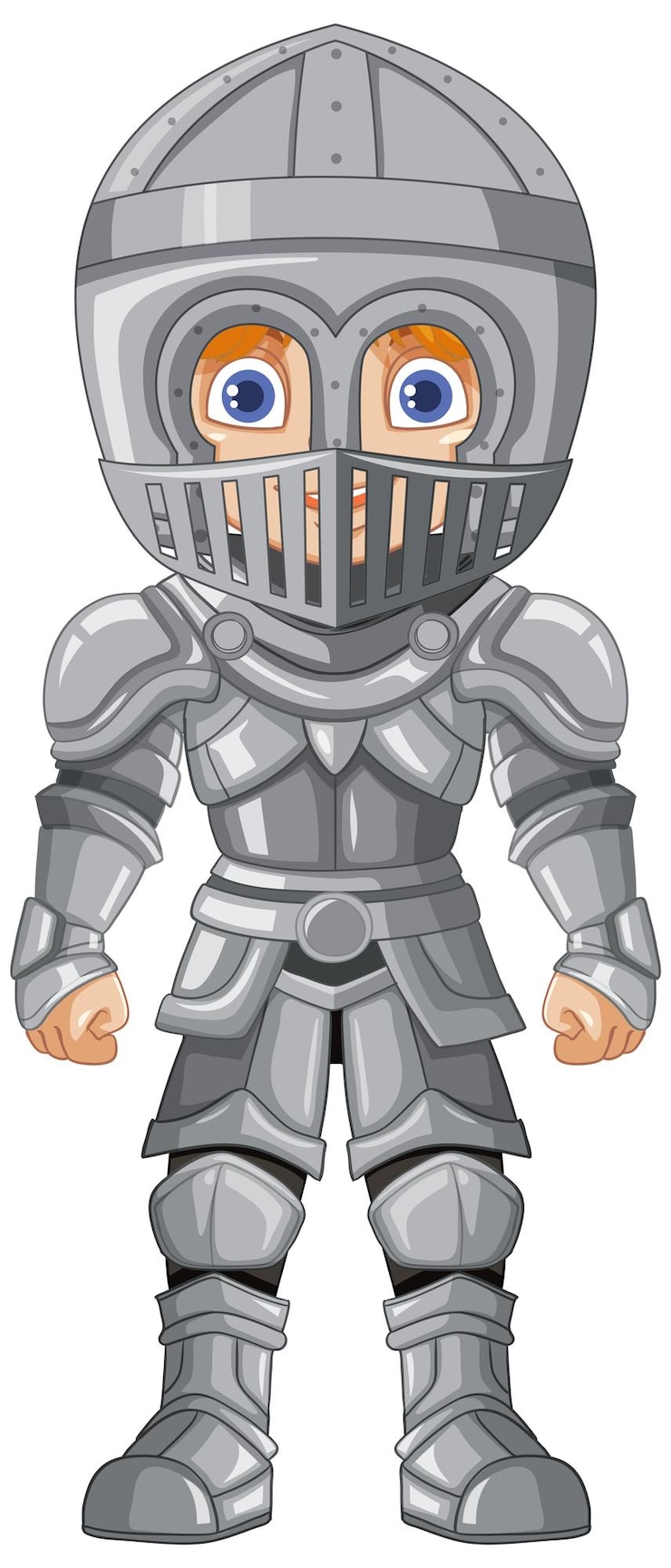 Ilmainen Vektori cartoon knight boy holding sword and shield