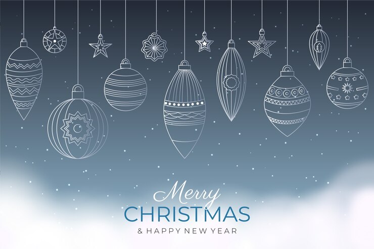Ilmainen Vektori christmas background in outline style