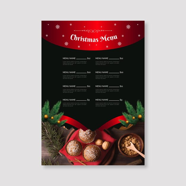 Christmas menu template