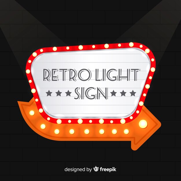 classic neon sign with retro style
