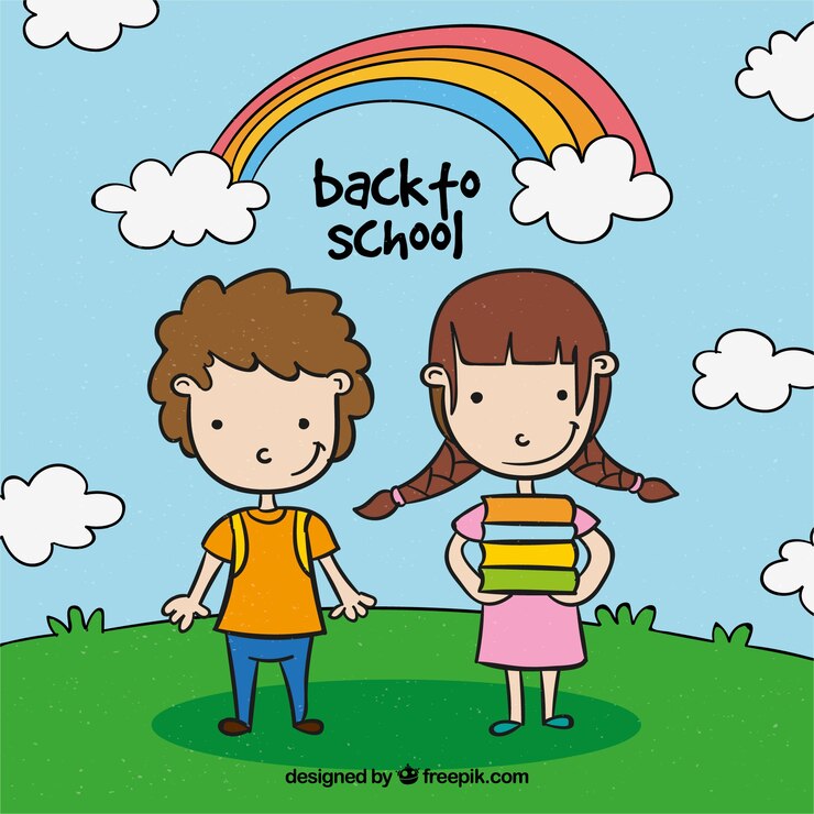 Ilmainen Vektori cute back to school concept