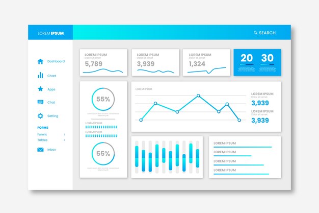 Dashboard user panel gradient template