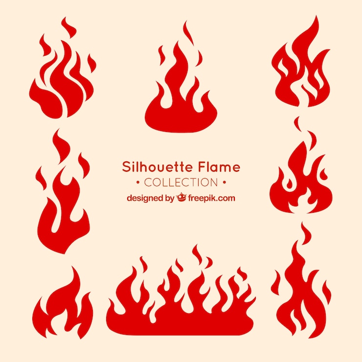 Ilmainen Vektori decorative flame silhouettes