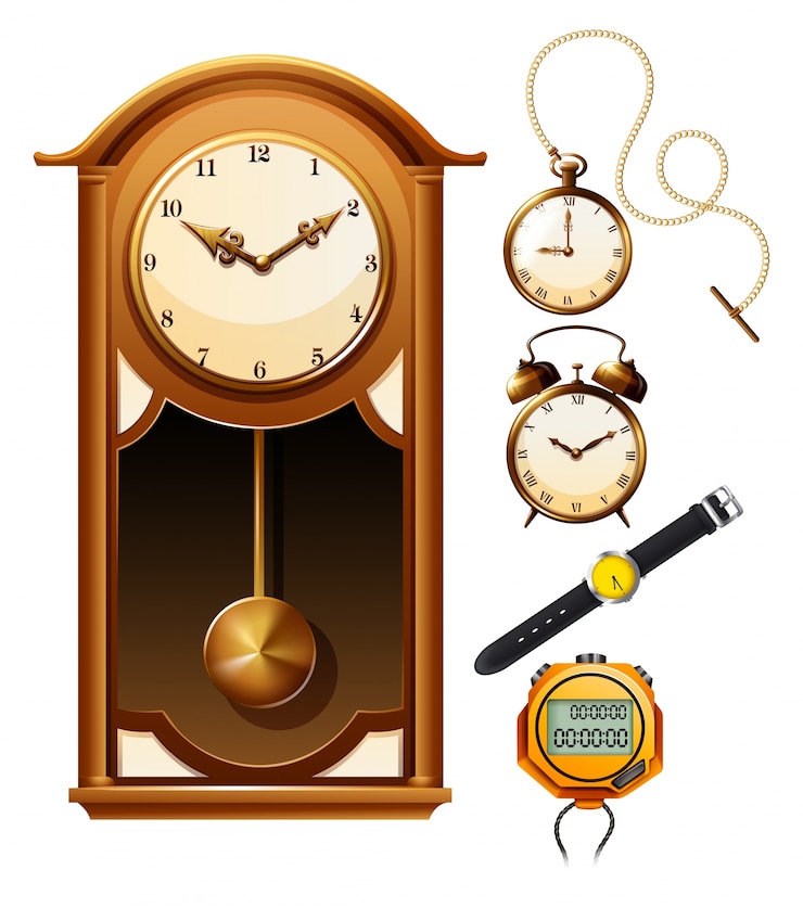 Ilmainen Vektori different design of clock illustration