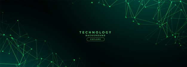 digital technology network lines mesh banner 