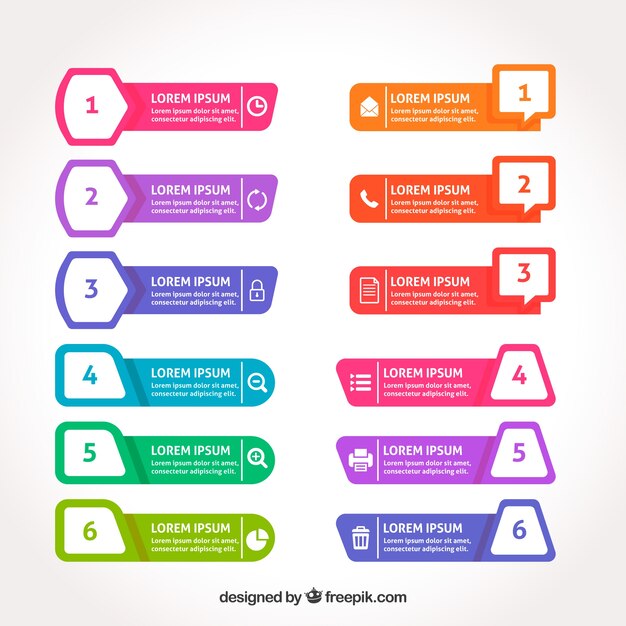 fantastic assortment of colorful infographic banners
