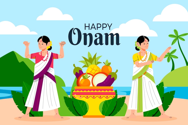Ilmainen Vektori flat background for onam celebration