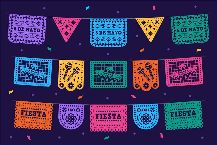 Ilmainen Vektori flat cinco de mayo mexican decoration
