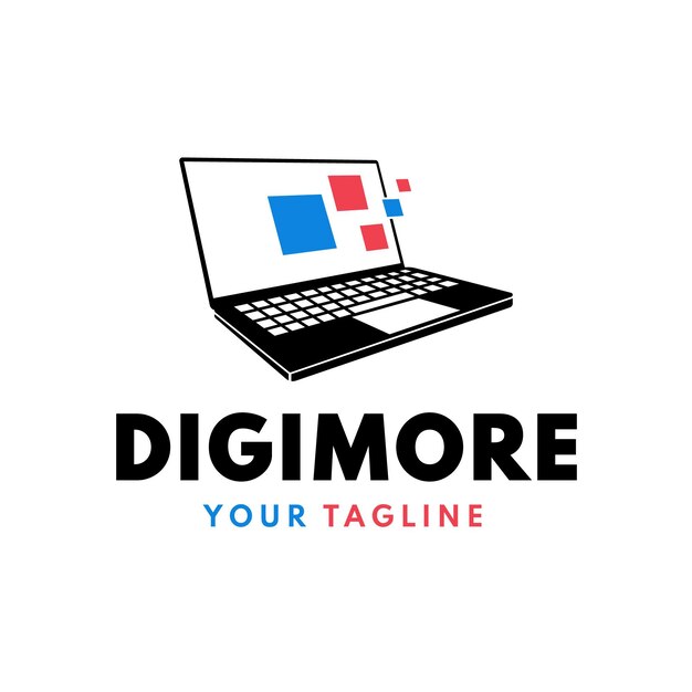 Flat computer logo template