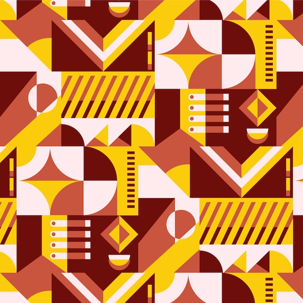 Flat design color blocking pattern